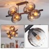 Koyoto ceiling light, globe light clear, Smoke-coloured, 8-light sources