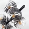 Koyoto ceiling light, globe light clear, Smoke-coloured, 8-light sources