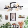 Koyoto ceiling light, globe light Amber, clear, Smoke-coloured, 8-light sources