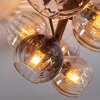 Koyoto ceiling light, globe light Amber, clear, Smoke-coloured, 8-light sources