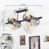 Koyoto ceiling light, globe light Amber, clear, Smoke-coloured, 8-light sources