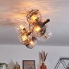 Koyoto ceiling light, globe light Amber, clear, Smoke-coloured, 8-light sources