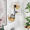 Koyoto globe light, wall light Amber, clear, 3-light sources