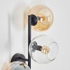 Koyoto globe light, wall light Amber, clear, 3-light sources