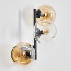 Koyoto globe light, wall light Amber, clear, 3-light sources
