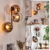 Koyoto globe light, wall light gold, clear, coppery, Smoke-coloured, 3-light sources