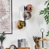 Koyoto globe light, wall light gold, clear, coppery, Smoke-coloured, 3-light sources