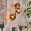 Koyoto globe light, wall light gold, clear, coppery, Smoke-coloured, 3-light sources