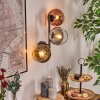 Koyoto globe light, wall light gold, clear, coppery, Smoke-coloured, 3-light sources