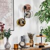 Koyoto globe light, wall light gold, clear, coppery, Smoke-coloured, 3-light sources