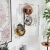 Koyoto globe light, wall light gold, clear, coppery, Smoke-coloured, 3-light sources