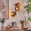 Koyoto globe light, wall light gold, clear, coppery, Smoke-coloured, 3-light sources