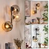 Ripoll globe light, wall light Amber, clear, Smoke-coloured, 3-light sources