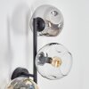 Ripoll globe light, wall light Amber, clear, Smoke-coloured, 3-light sources