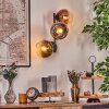 Koyoto globe light, wall light chrome, gold, clear, coppery, Smoke-coloured, 3-light sources