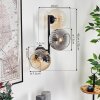 Koyoto globe light, wall light Amber, clear, Smoke-coloured, 3-light sources