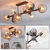 Koyoto ceiling light, globe light Amber, clear, Smoke-coloured, 8-light sources