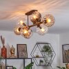 Koyoto ceiling light, globe light Amber, clear, Smoke-coloured, 8-light sources