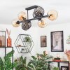 Koyoto ceiling light, globe light Amber, Smoke-coloured, 8-light sources
