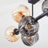 Koyoto ceiling light, globe light Amber, Smoke-coloured, 8-light sources