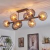 Koyoto ceiling light, globe light Amber, Smoke-coloured, 8-light sources