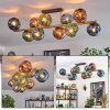 Ripoll ceiling light, globe light gold, black, 10-light sources