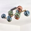 Ripoll ceiling light, globe light gold, black, 10-light sources