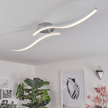 MOHLIN Ceiling Light LED Nickel, white, 2-light sources