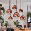 Gastor hanging light, globe light, pendant light clear, coppery, 6-light sources
