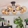 Ripoll ceiling light, globe light Amber, 7-light sources