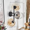 Koyoto globe light, wall light Amber, clear, Smoke-coloured, 3-light sources