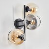 Koyoto globe light, wall light Amber, clear, Smoke-coloured, 3-light sources