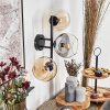 Koyoto globe light, wall light Amber, clear, Smoke-coloured, 3-light sources