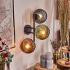 Koyoto globe light, wall light blue, green, coppery, 3-light sources