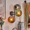 Koyoto globe light, wall light blue, green, coppery, 3-light sources