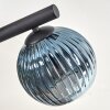 Koyoto ceiling light, globe light blue, gold, green, 10-light sources
