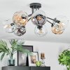 Ripoll ceiling light, globe light Amber, clear, Smoke-coloured, 7-light sources