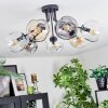 Ripoll ceiling light, globe light Amber, clear, Smoke-coloured, 7-light sources