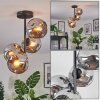 Ripoll ceiling light, globe light Smoke-coloured, 4-light sources