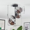 Ripoll ceiling light, globe light Smoke-coloured, 4-light sources