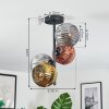 Ripoll ceiling light, globe light gold, coppery, Smoke-coloured, 4-light sources