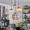 Koyoto hanging light, globe light, Cluster pendant lamp Amber, clear, Smoke-coloured, 4-light sources