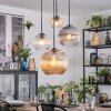 Koyoto hanging light, globe light, Cluster pendant lamp Amber, clear, Smoke-coloured, 4-light sources