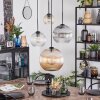 Koyoto hanging light, globe light, Cluster pendant lamp Amber, clear, Smoke-coloured, 4-light sources