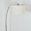 Bassagoda floor lamp, Arch lamps chrome, black, 1-light source, Fabric lampshade