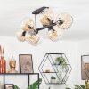Koyoto ceiling light, globe light Amber, clear, 8-light sources