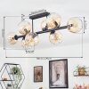 Koyoto ceiling light, globe light Amber, clear, 8-light sources