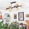 Koyoto ceiling light, globe light Amber, clear, 8-light sources