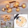Koyoto ceiling light, globe light Amber, 8-light sources