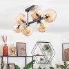 Koyoto ceiling light, globe light Amber, 8-light sources
